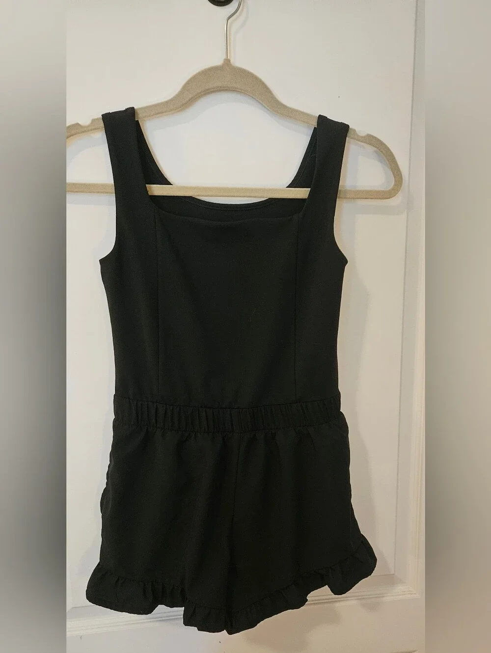 NWOT - Abercrombie Kids YPB - Girls' Black Ruffle Hem Romper Size  11/12